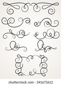 Calligraphic decorative elements.