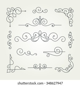 Calligraphic Decorative Elements.