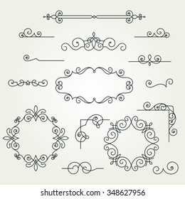 Calligraphic decorative elements.