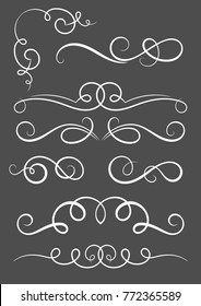 Calligraphic decorative elements.