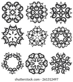 Calligraphic decorative elements for creative design work