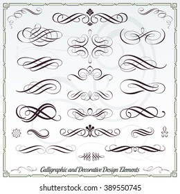 Calligraphic Decorative Elements and Design for Documents and Presentation