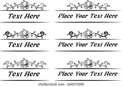 Calligraphic decorative elements with Halloween Pumpkin
