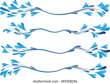 Calligraphic decorative elements with heart shape lines