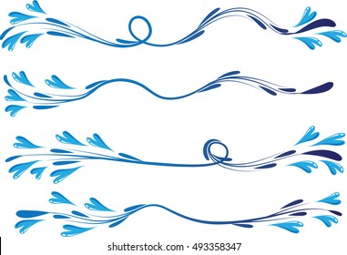 Calligraphic decorative elements with heart shape lines