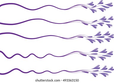 Calligraphic decorative elements with heart shape lines