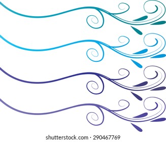 Calligraphic decorative elements with line