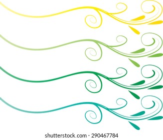 Calligraphic decorative elements with line