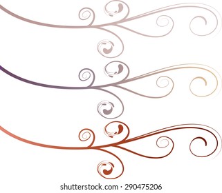 Calligraphic decorative elements with line
