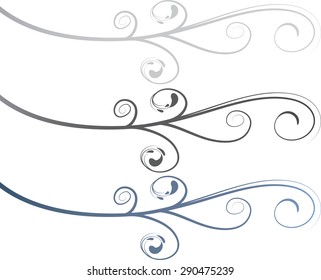 Calligraphic decorative elements with line