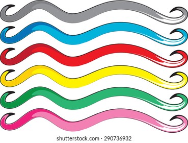 Calligraphic decorative elements with line
