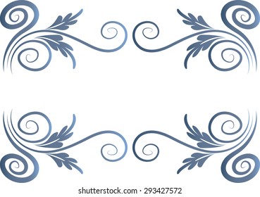 Calligraphic decorative elements with line
