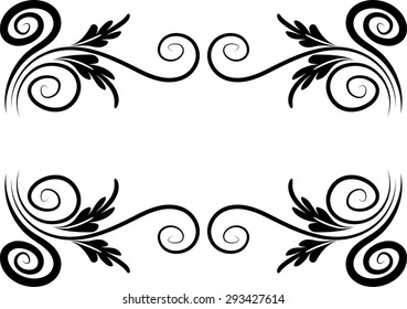 Calligraphic decorative elements with line