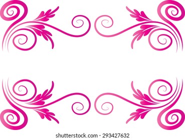 Calligraphic decorative elements with line