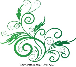 Calligraphic decorative elements with line