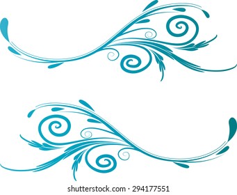 Calligraphic decorative elements with line