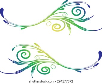 Calligraphic decorative elements with line