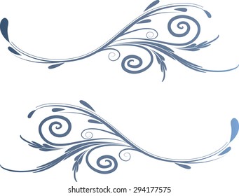 Calligraphic decorative elements with line