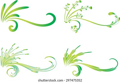 Calligraphic decorative elements with line