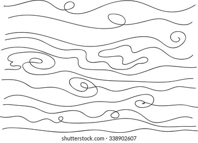 Calligraphic decorative elements with line