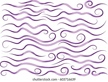 Calligraphic decorative elements with line