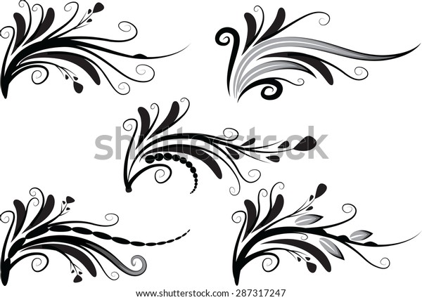 Calligraphic decorative\
elements with\
line