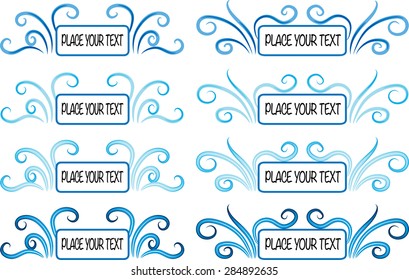 Calligraphic decorative elements with lines