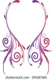 Calligraphic decorative elements with lines