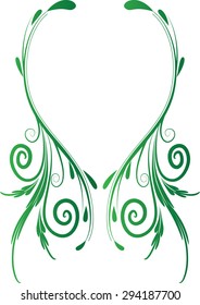 Calligraphic decorative elements with lines