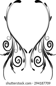 Calligraphic decorative elements with lines