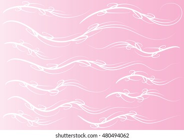 Calligraphic decorative elements with lines