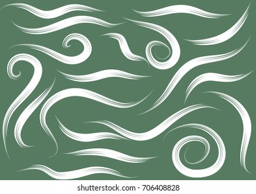 Calligraphic decorative elements with lines