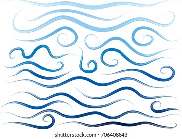 Calligraphic decorative elements with lines