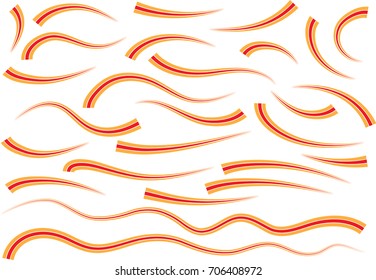 Calligraphic decorative elements with lines