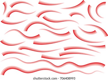 Calligraphic decorative elements with lines