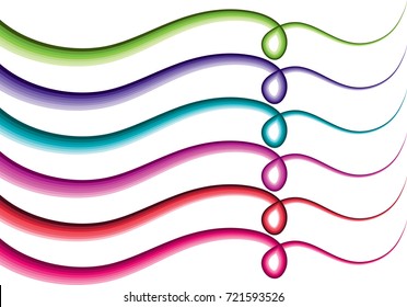 Calligraphic decorative elements with lines