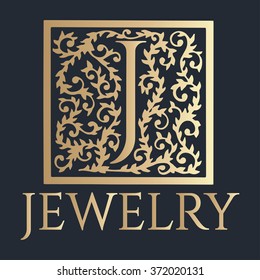 Calligraphic design element. Boutique brand, golden logo design template. Vector illustration