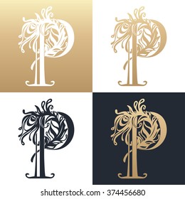 Calligraphic design element. Boutique brand, golden logo design template. Vector illustration
