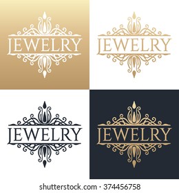 Calligraphic design element. Boutique brand, golden logo design template. Vector illustration