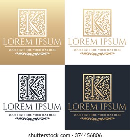 Calligraphic design element. Boutique brand, golden logo design template. Vector illustration