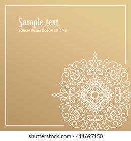 Calligraphic design element. Boutique brand, golden floral frame design template. Vector illustration