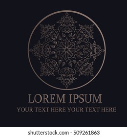 Calligraphic design element. Boutique brand, golden logo design template. Vector illustration