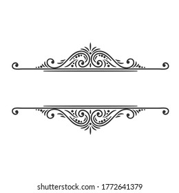 Calligraphic Design Element. Decorative Swirl, Scroll and Divider. Vintage Vector Illustration.