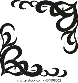 Calligraphic design element of frame and page decoration