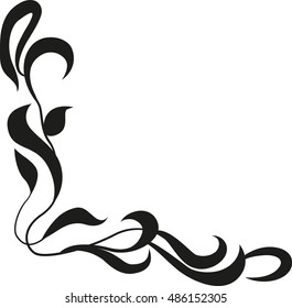 Calligraphic design element of frame and page decoration
