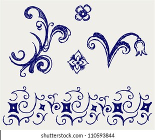 Calligraphic design element and page decoration