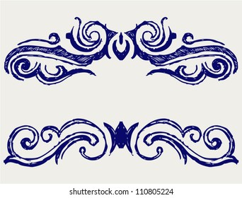Calligraphic design element and page decoration