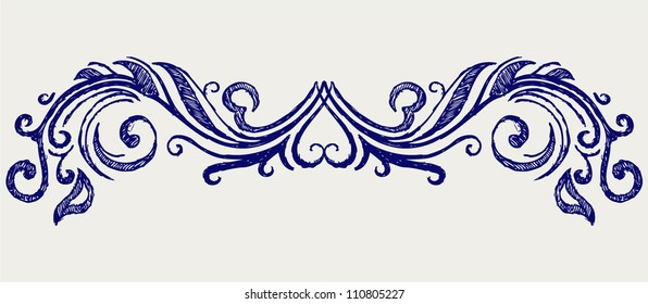 Calligraphic design element and page decoration