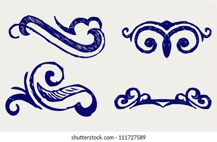 Calligraphic design element and page decoration