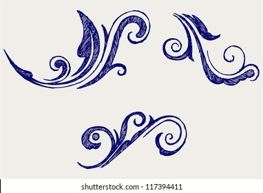 Calligraphic design element and page decoration